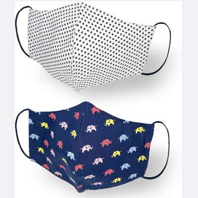 Dongguan factory custom full printed face cover reusable washable cotton cloth face cover with 3 ply earloop